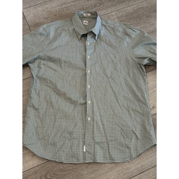 Peter Millar Shirt Men's XL Button Down White Green Check Casual Golf Preppy - Picture 1 of 7